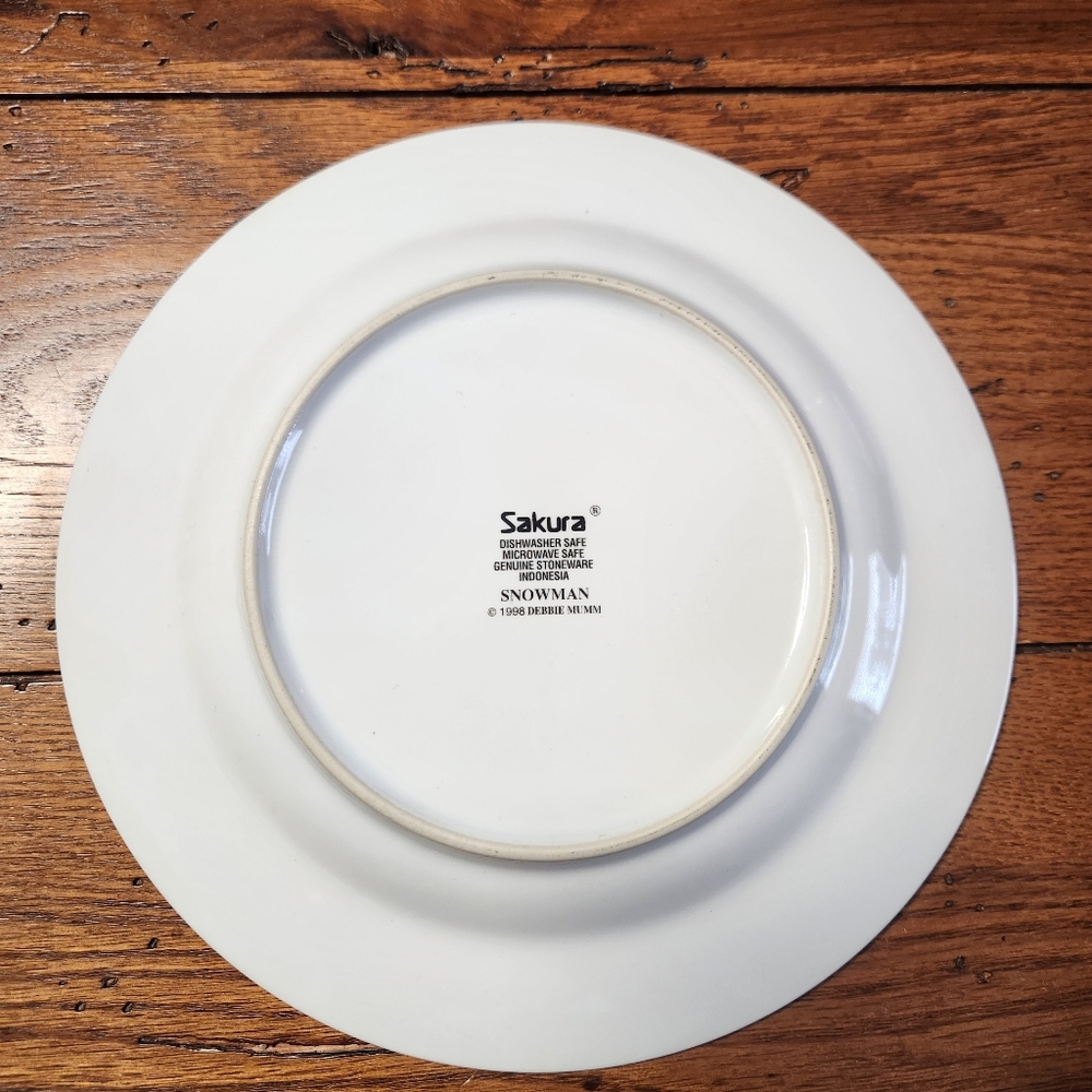 Debbie Mumm Snowman Salad Plates Set of 4 | Sakura 1998 Vintage Christmas - Picture 10 of 10